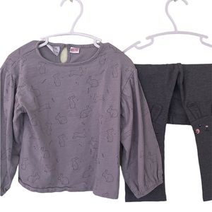 EUC Zara & H&M Easter Outfit Set Shirt Pants Bunny